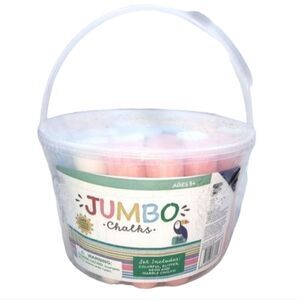 Anker Play NWT Bucket of‎ 36 Multicolored Jumbo Chalks (1"X4"Each)